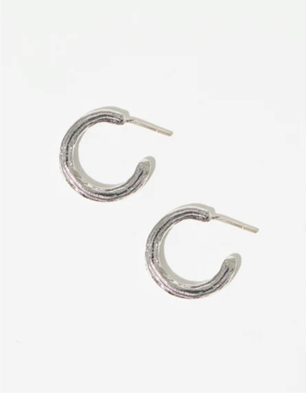 Par Ici etched hoops in 925 silver